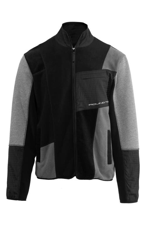 Shop Round Two Tech Fleece Mixed Media Jacket In Black