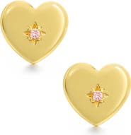 Lily Nily Kids' Pink Cubic Zirconia Heart Stud Earrings