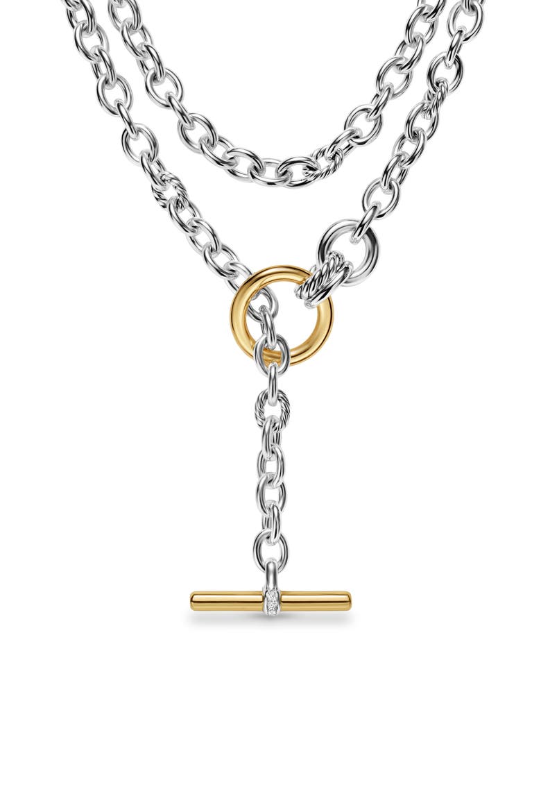 DY Mercer® Double Row Toggle Chain Necklace with Diamonds, 8mm, Main, color, DIAMOND