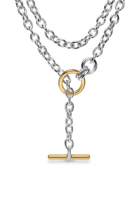 DY Mercer® Double Row Toggle Chain Necklace with Diamonds, 8mm