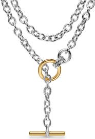 David Yurman DY Mercer® Double Row Toggle Chain Necklace with Diamonds, 8mm