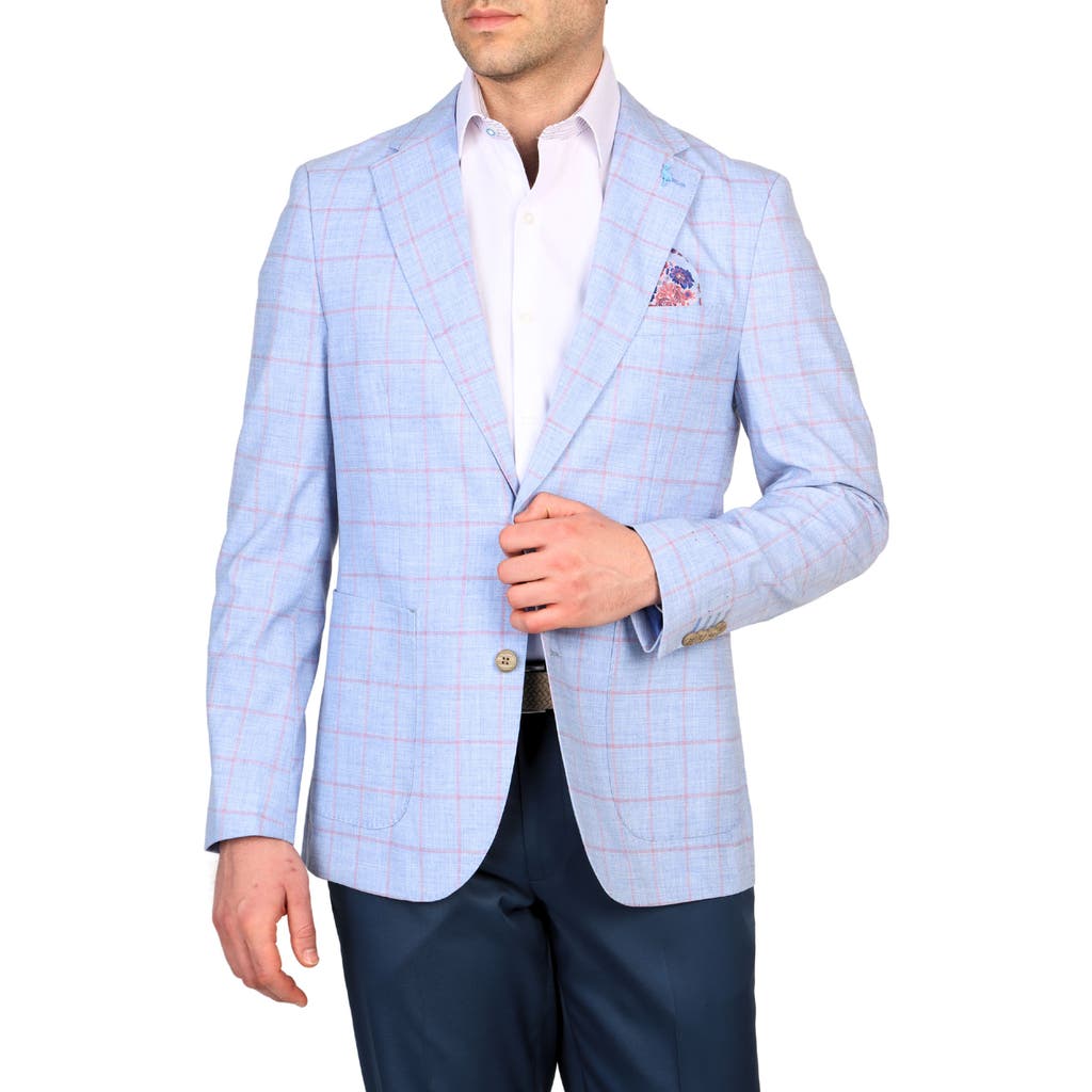 Shop Tailorbyrd Mélange Windowpane Sport Coat In Blue