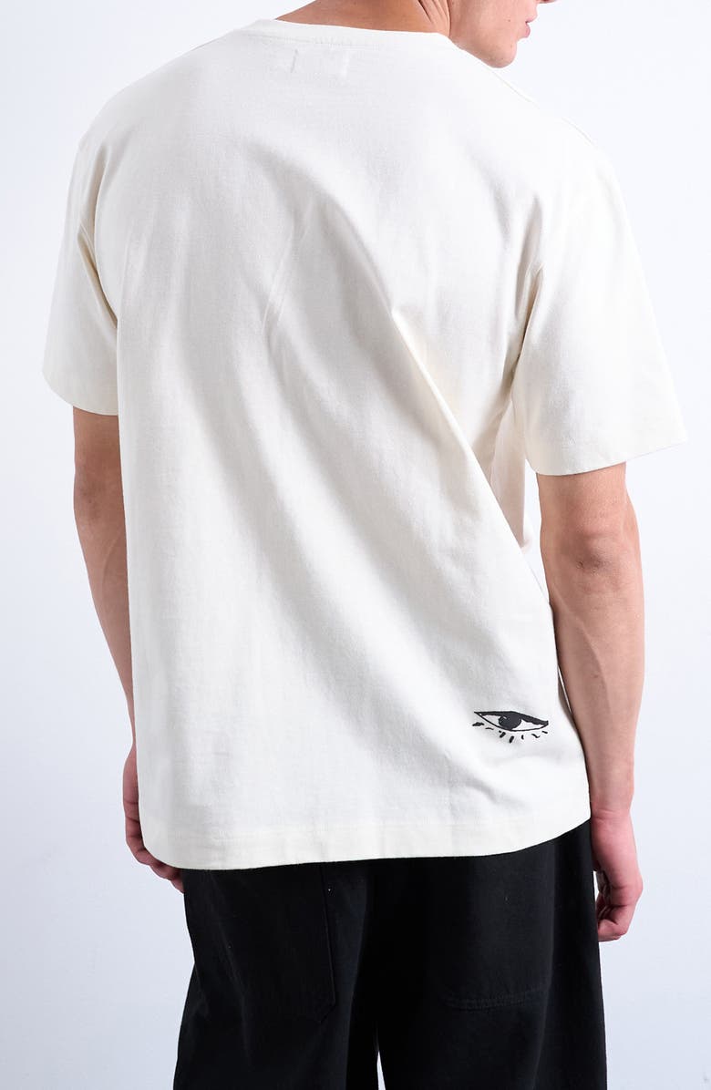 Topman Oversize Fit Cotton Graphic T-Shirt, Alternate, color, Ecru