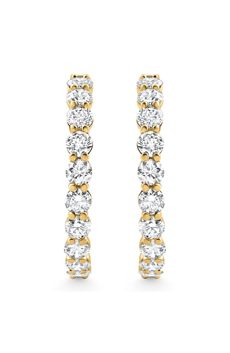 Bliss Diamond 7Ct TW Round Diamond Inside Outside Hoops Vault Lock 14k Gold Lab Grown, Alternate, color,