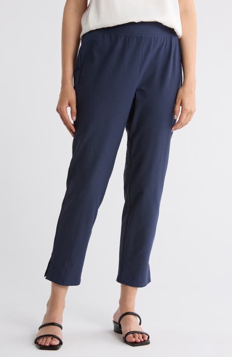 High Waist Crop Slim Pants