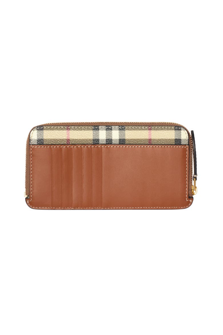 Large Check Zip Card Case, Alternate, color, Archive beige/briar brown