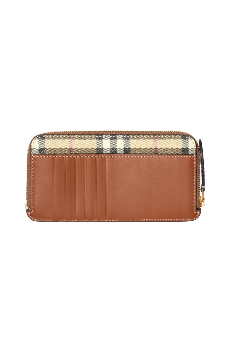 Burberry Large Check Zip Card Case, Alternate, color, Archive Beige/Briar Brown