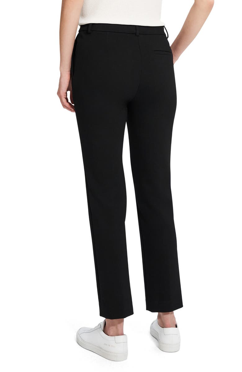 Theory Treeca Double Knit Ankle Pants, Alternate, color, Blk