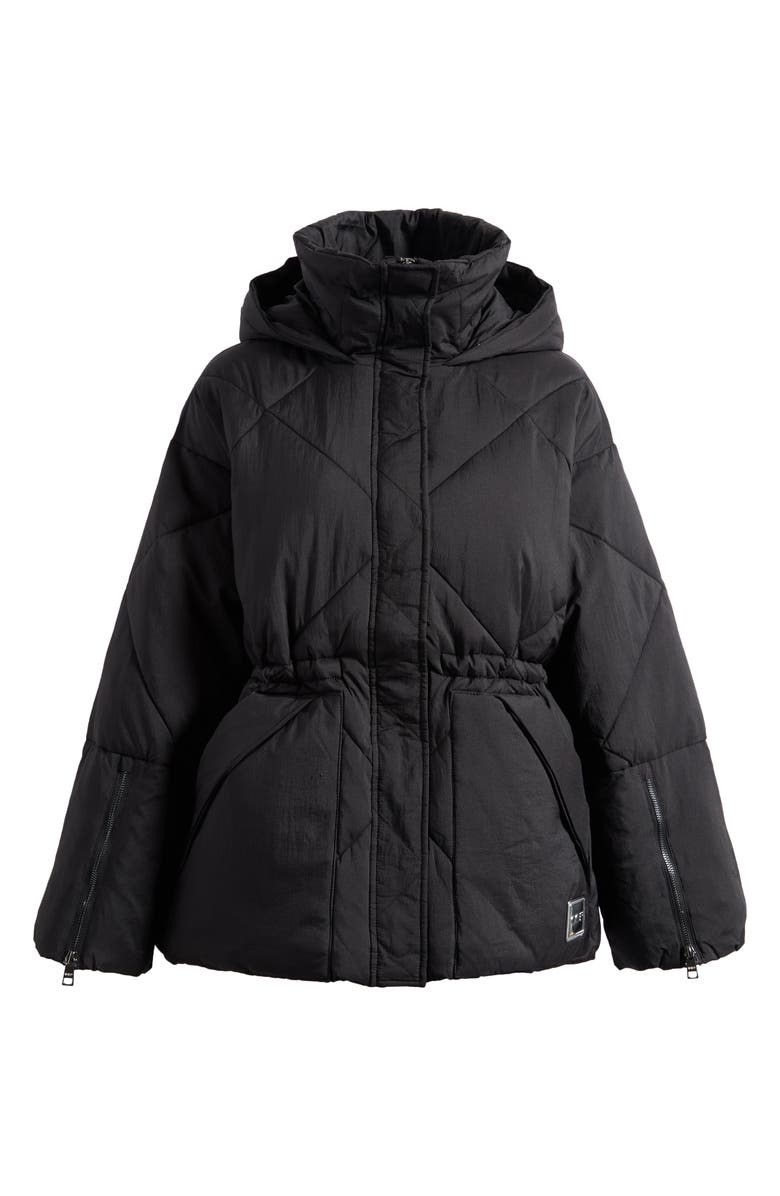 OOF WEAR Quilted Water Repellent Hooded Jacket, Alternate, color, Nero