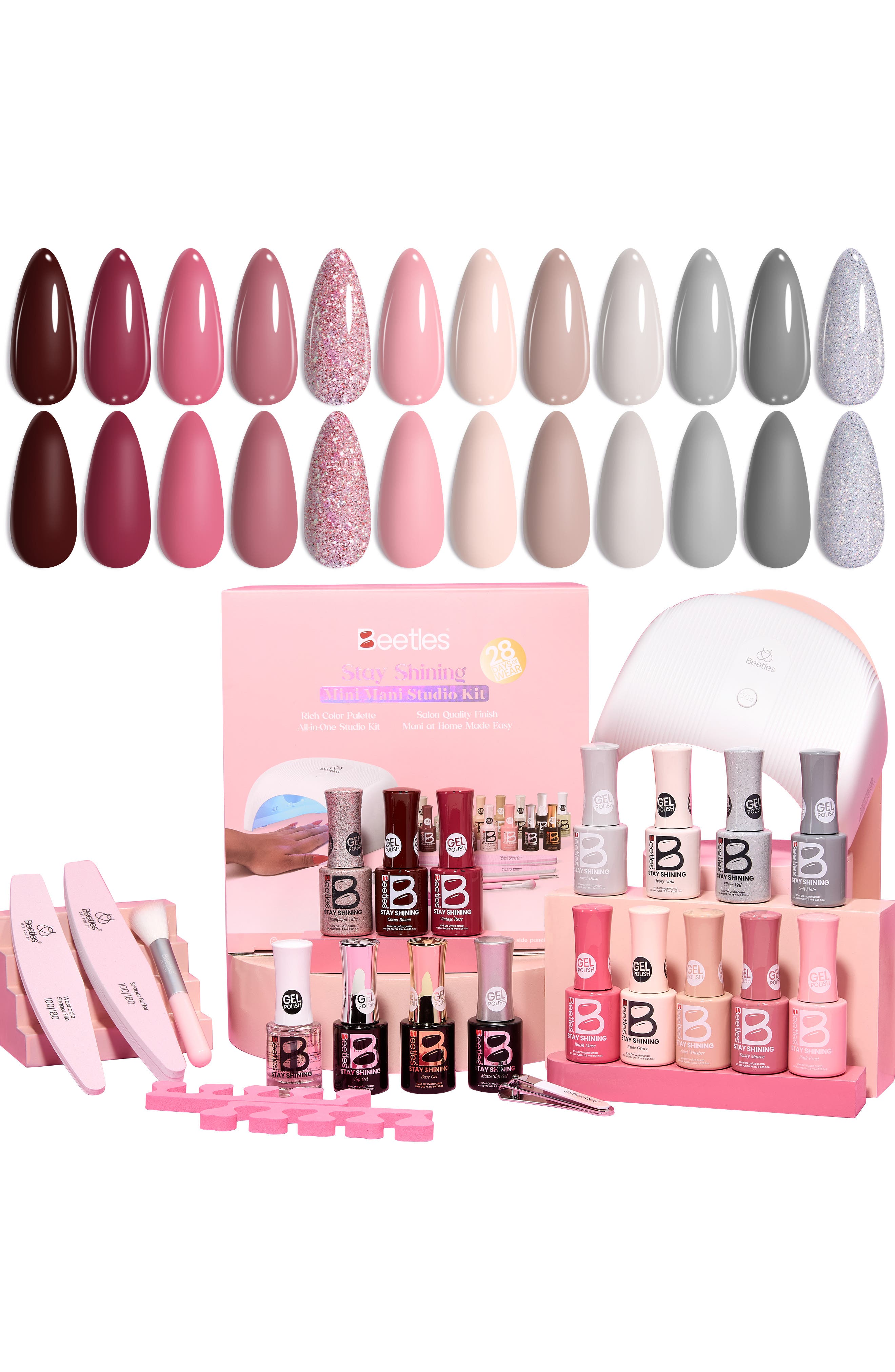 Beetles 12 Color Nail Manicure Studio Kit in 2 Classic All-Tone Shades at Nordstrom