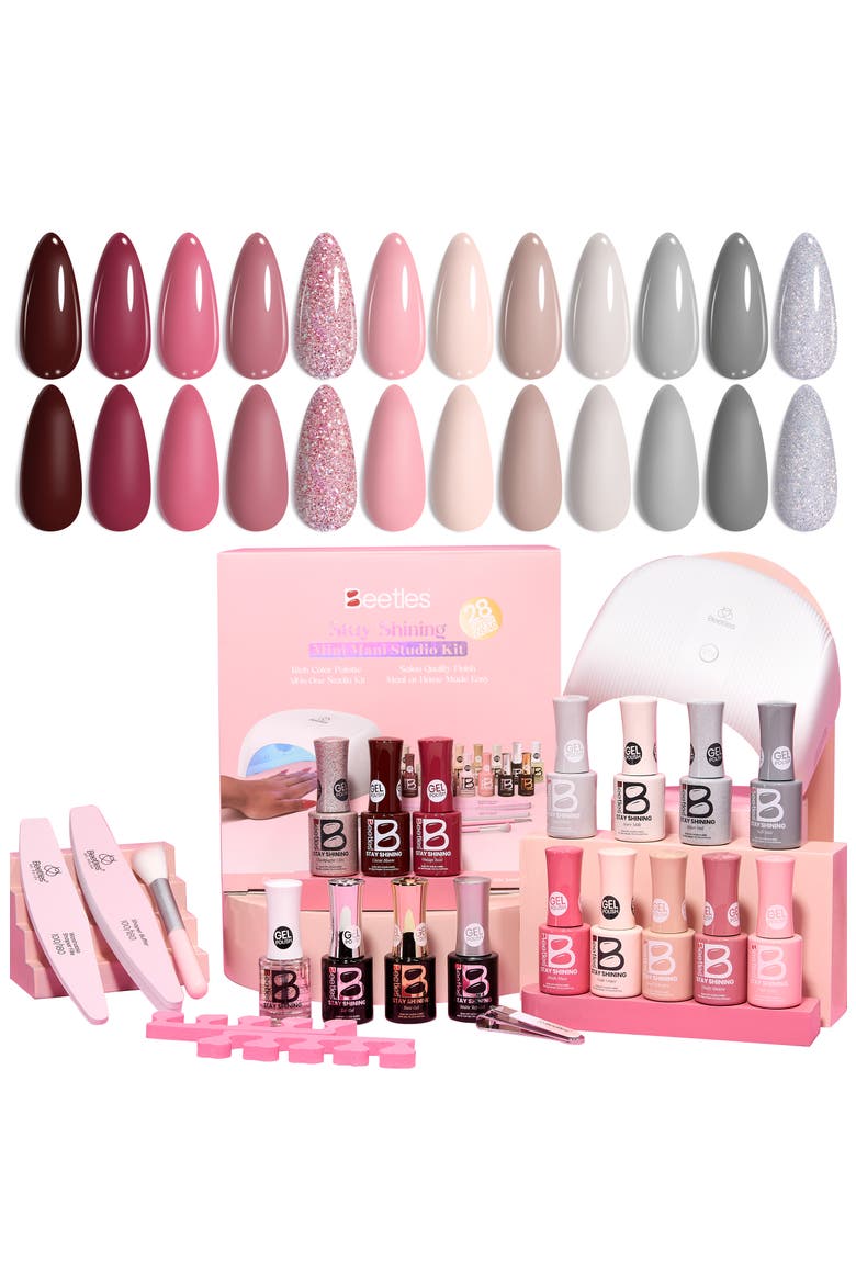12 Color Nail Manicure Studio Kit, Main, color, 2 classic all-tone shades