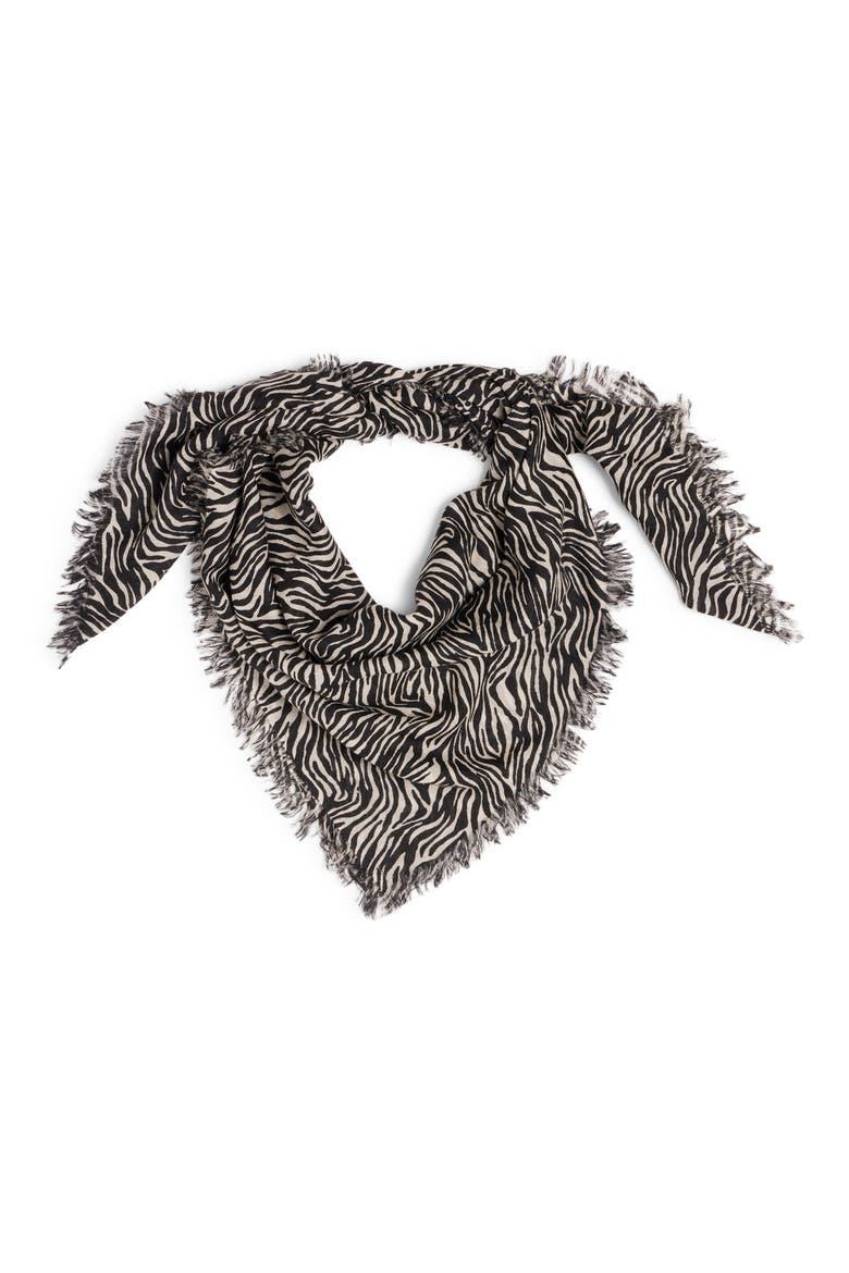 Alecia Wool & Cashmere Scarf, Alternate, color, ZEBRA 20ZA