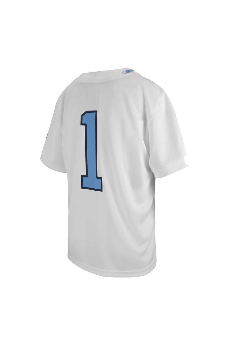 Youth Jordan Brand #1 White North Carolina Tar Heels Untouchable Replica Game Jersey, Alternate, color, White