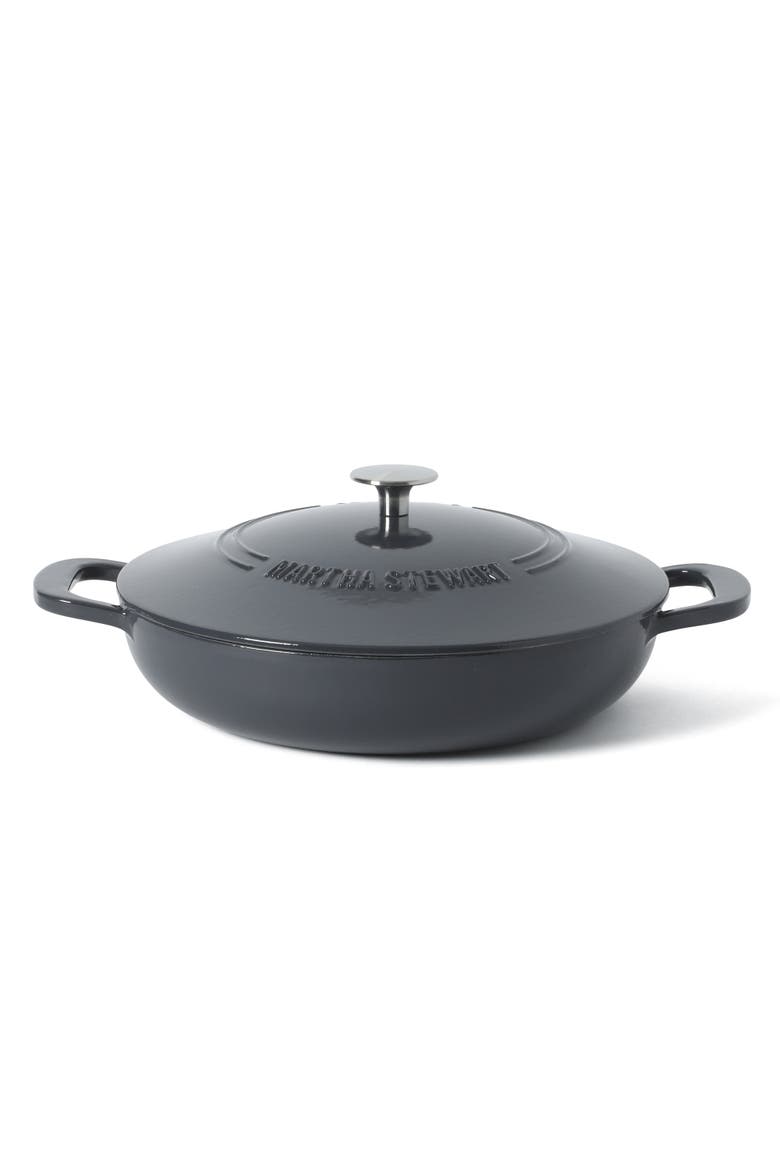 Gatwick 3.5-Quart Enameled Cast Iron Braiser with Lid, Main, color, Grey