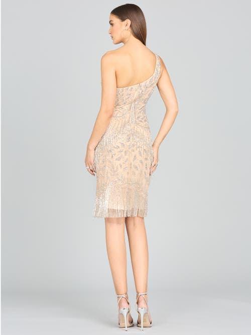 Lara New York One Shoulder Cocktail Dress In Nudesilver