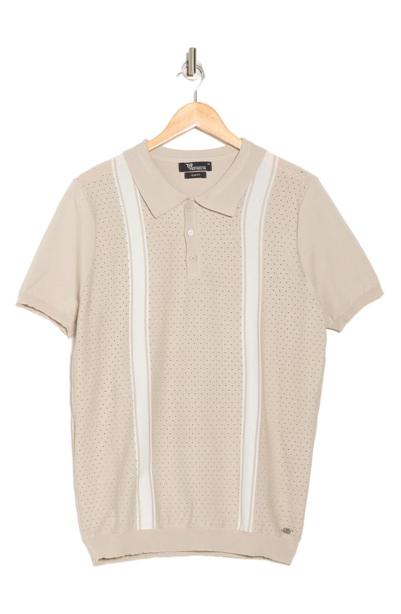 T.R. PREMIUM Slim Fit Sweater Knit Polo, Alternate, color, Sand