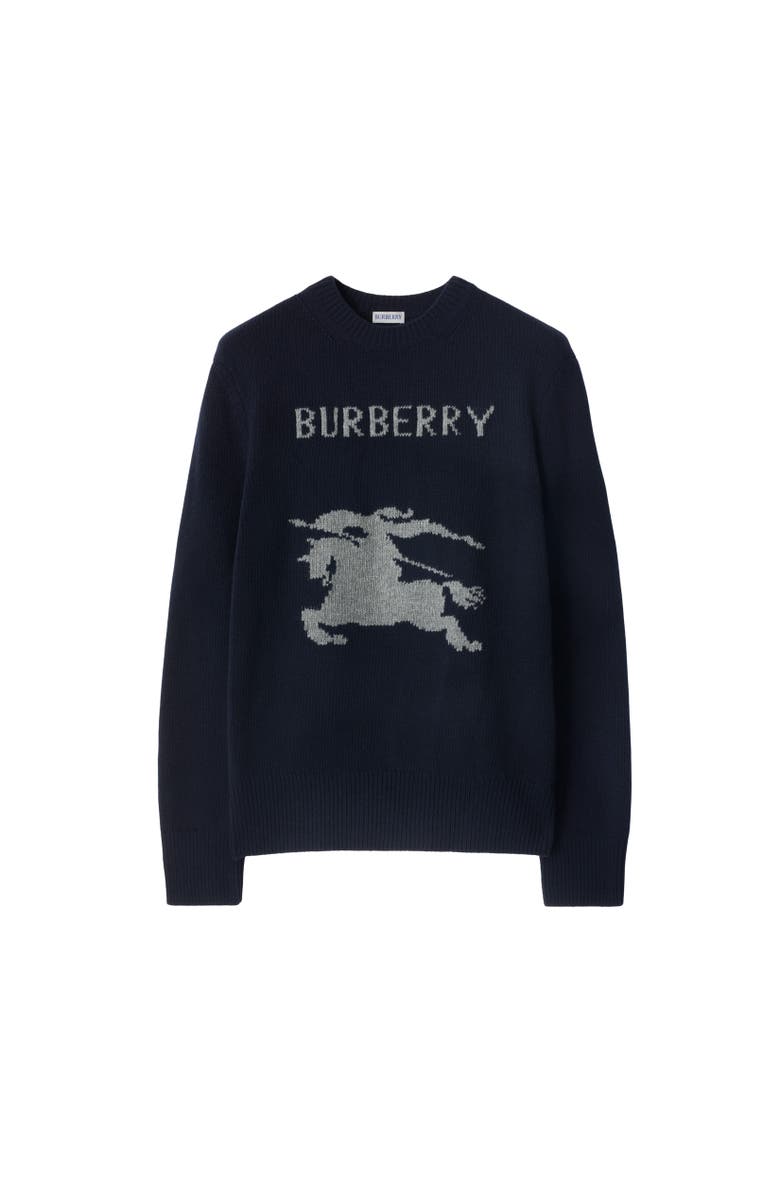 Burberry Knight Wool Cashmere Sweater, Alternate, color, Navy