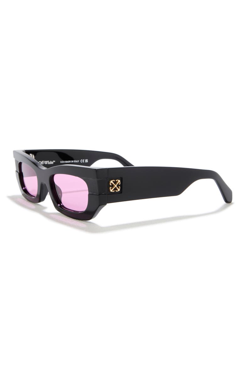 Belleville 50mm Square Sunglasses, Alternate, color, BLACK PINK