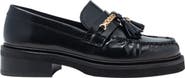 maje Pleated-edge leather loafers