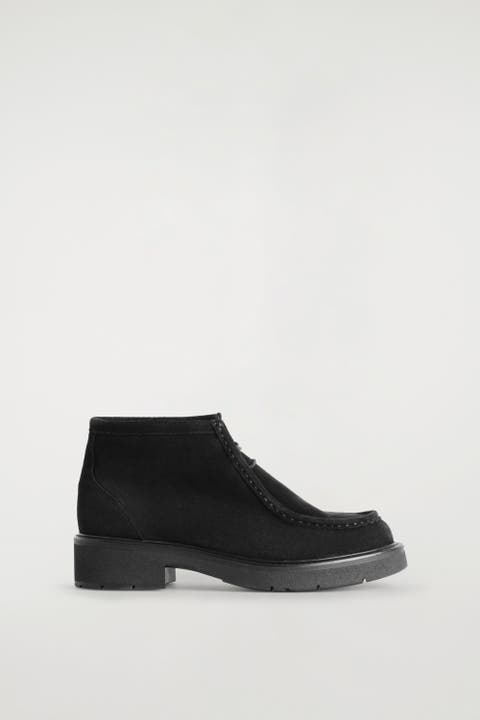 Lace-Up Suede Ankle Boots