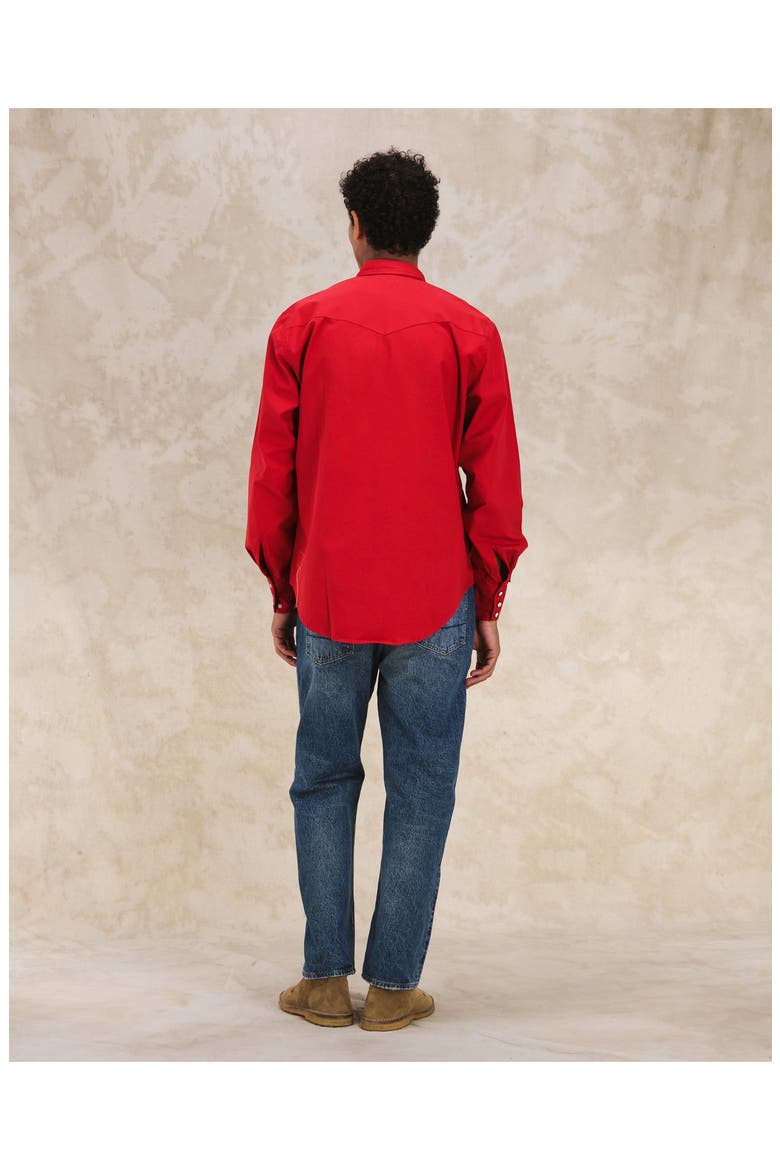 Kayace Texan Cotton Shirt, Alternate, color, RED