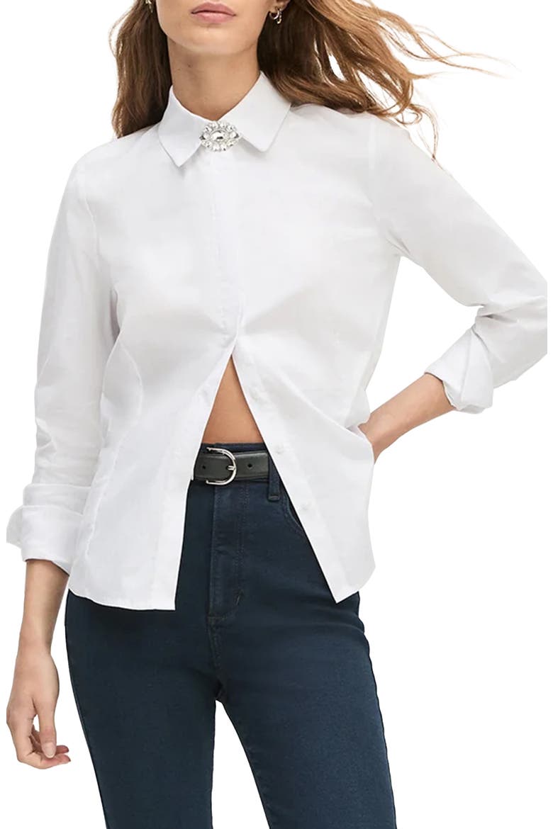 The Darling Embellished Shirt, Main, color, WHITE