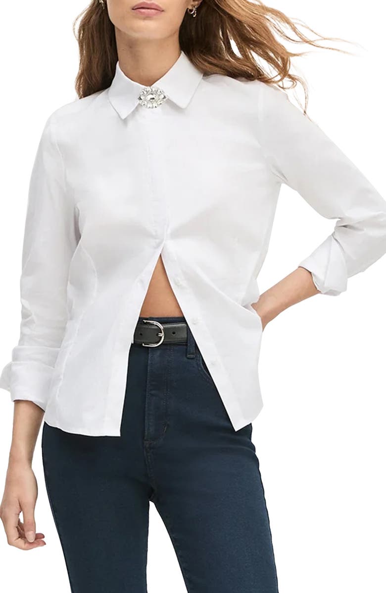 Favorite Daughter The Darling Embellished Shirt, Main, color, White