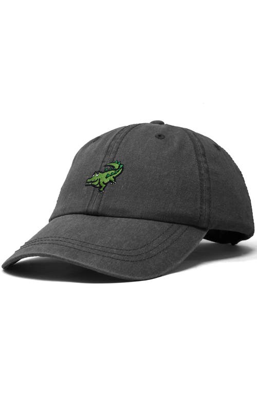Dalix Alligator Embroidered Wildlife Cap In Washed Gray