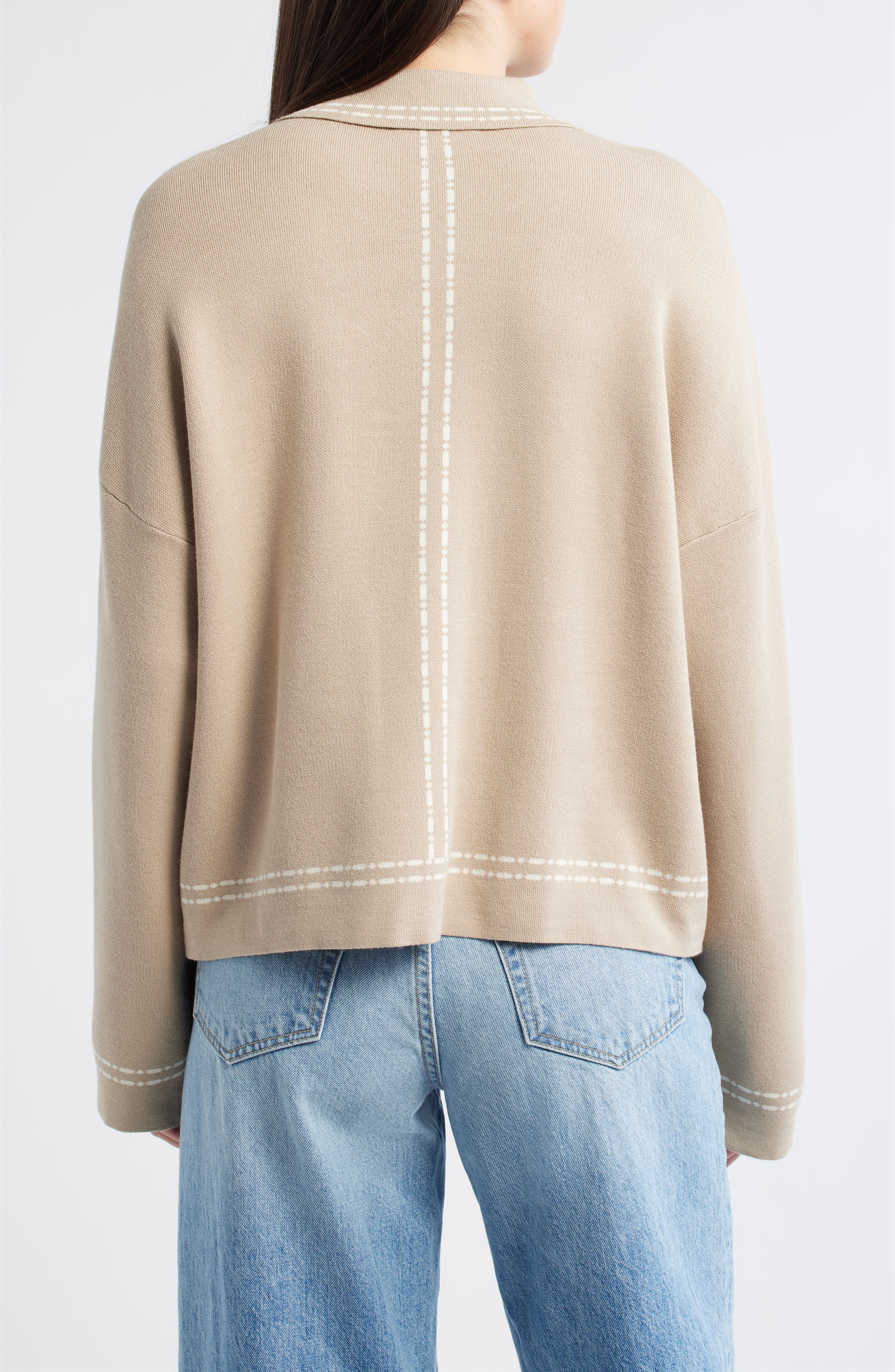 Dot Stripe Collar Cardigan - image 2