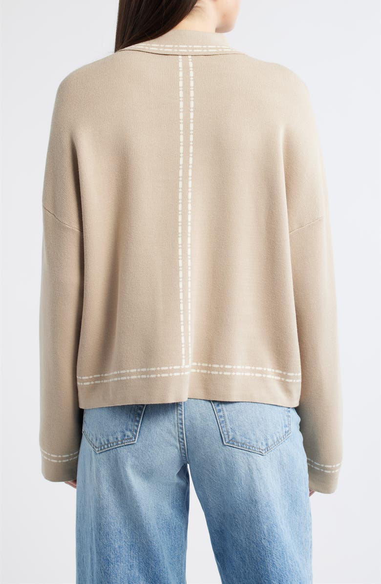 Wit & Wisdom Dot Stripe Collar Cardigan, Alternate, color, 