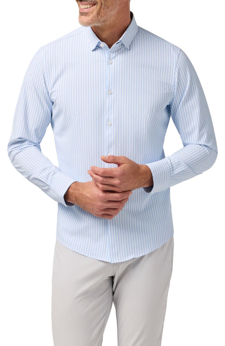 Mizzen+Main Leeward Trim Fit Bengal Stripe No Tuck Stretch Button-Up Shirt, Main, color, 