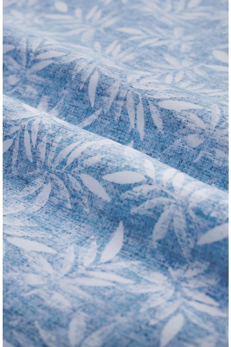 Julian Shaped Fit Leaf Print Cotton Button-Up Shirt, Alternate, color, AIR BLUE