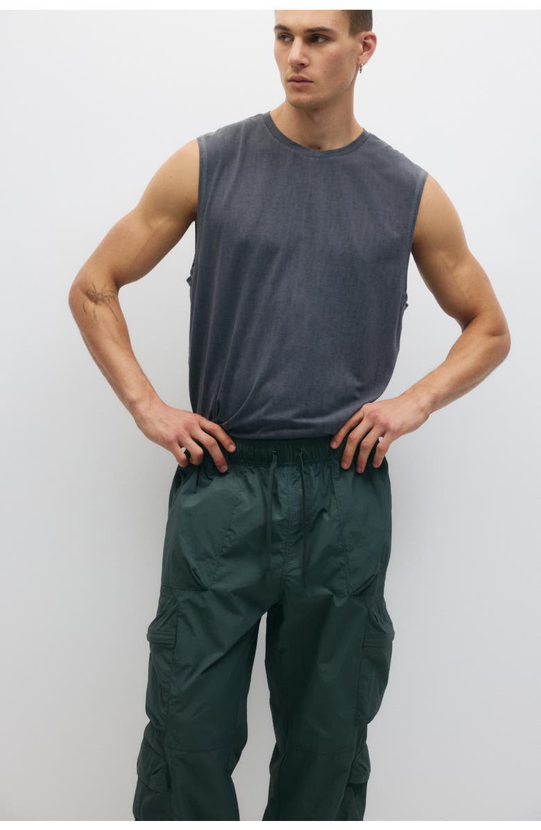 H&M Loose Fit Water-repellent Cargo Trousers, Alternate, color, Green