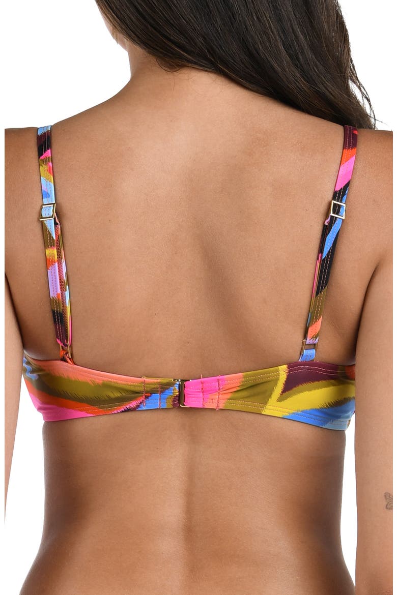 Tropic Waves Twist Front Bikini Top, Alternate, color, PINK MULTI