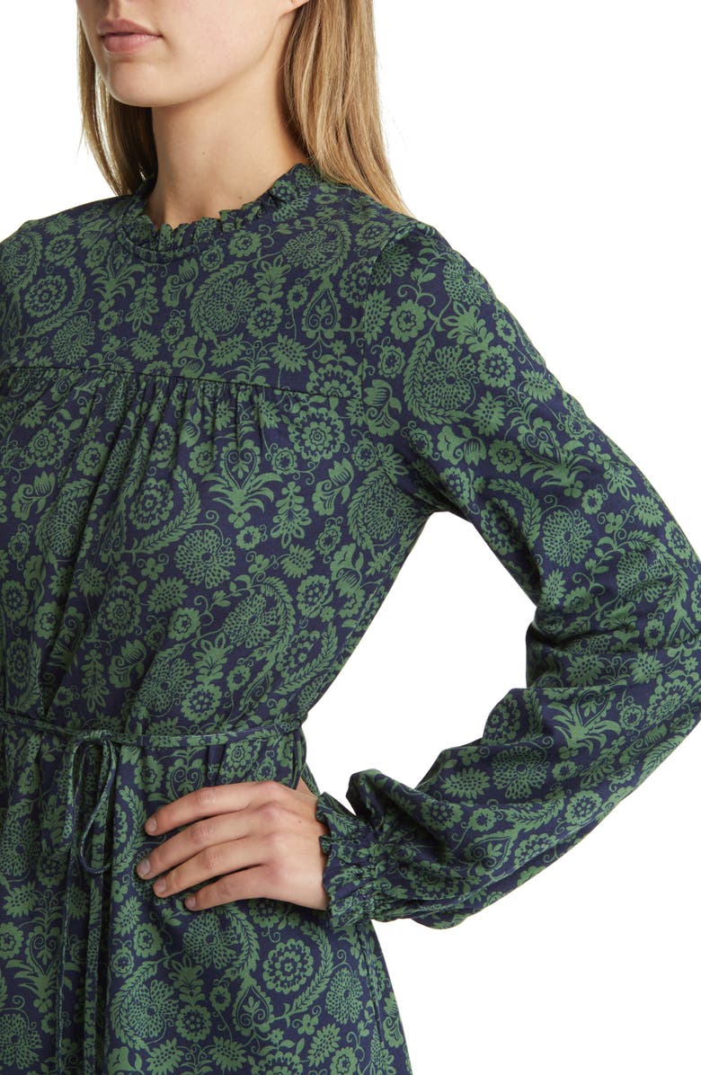 Boden Paisley Print Long Sleeve Belted Dress, Alternate, color, 