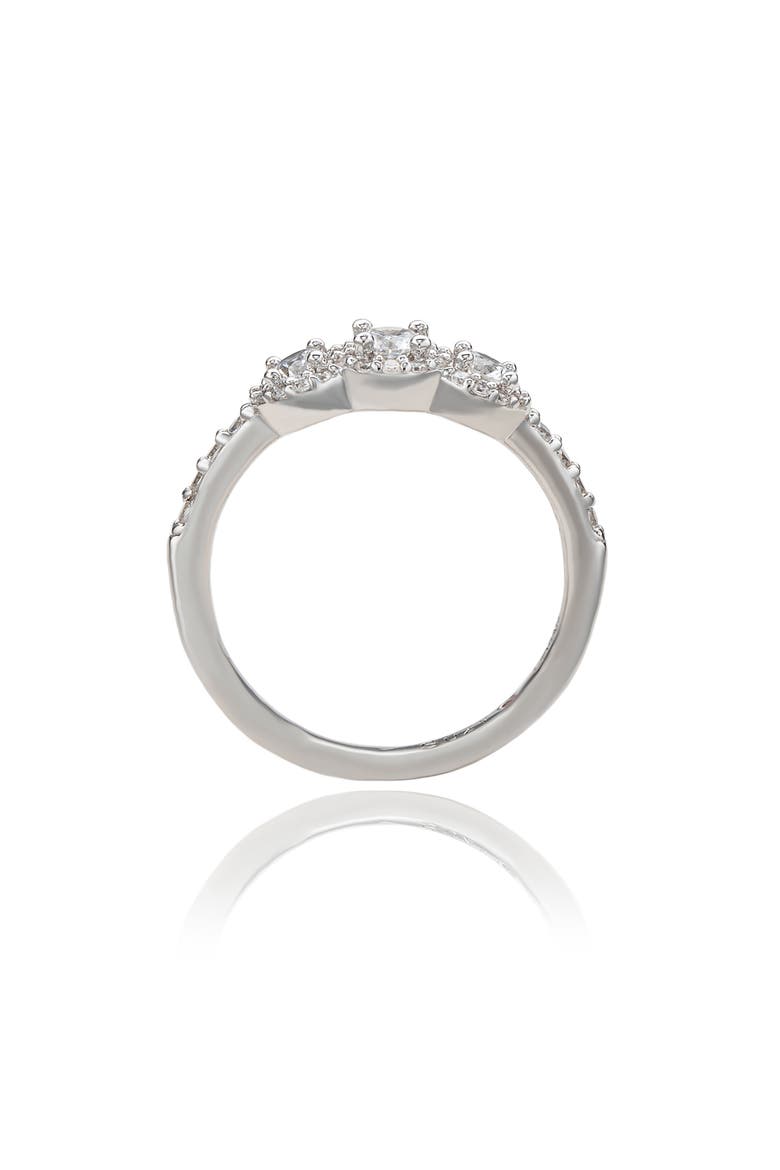 Sterling Silver White Cubic Zirconia Halo Ring, Alternate, color, WHITE