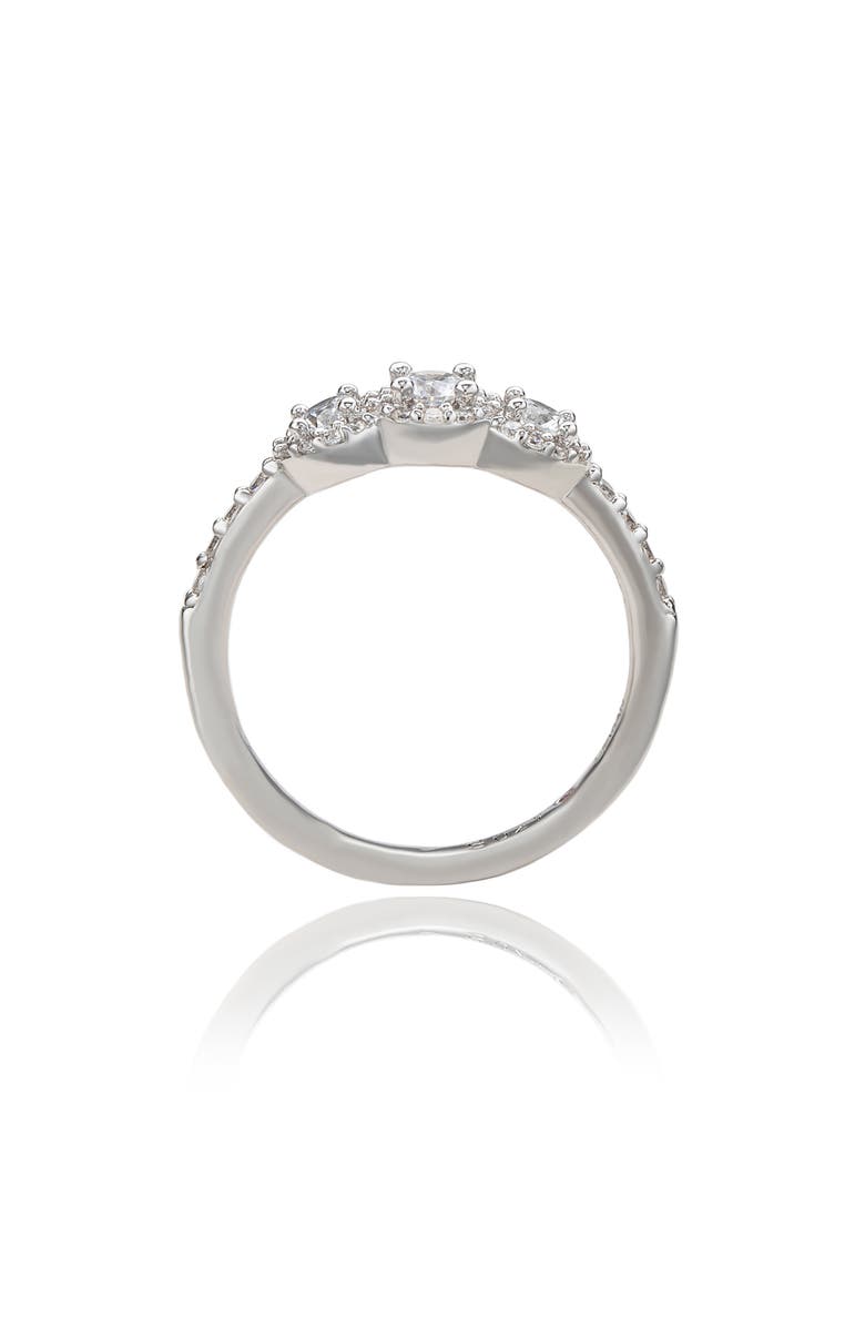 SUZY LEVIAN Sterling Silver White Cubic Zirconia Halo Ring, Alternate, color, White