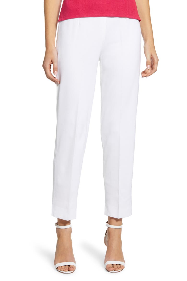 Knit Ankle Pants, Main, color, WHITE