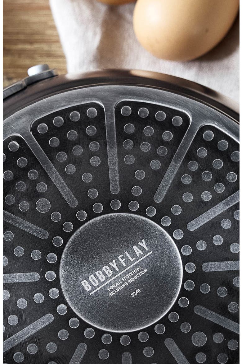 x Bobby Flay Professional Ceramic Nonstick 4.5-Quart Sauté Pan with Lid, Alternate, color, BLACK