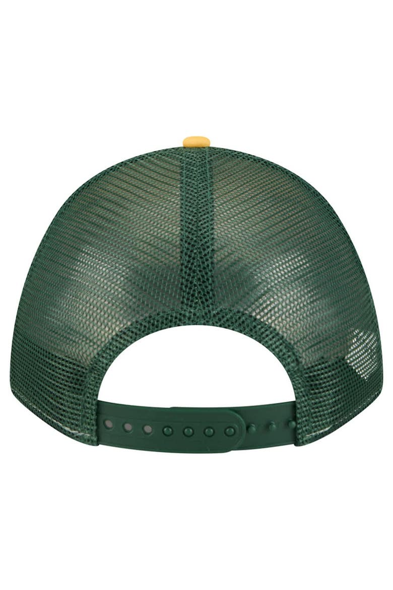 Men's New Era  Gold Green Bay Packers  Linear A-Frame 9FORTY Adjustable Hat, Alternate, color, Gold