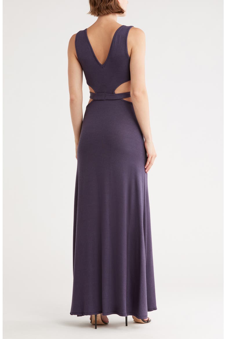 Cutout Jersey Maxi Dress, Alternate, color, DEJA BLUE