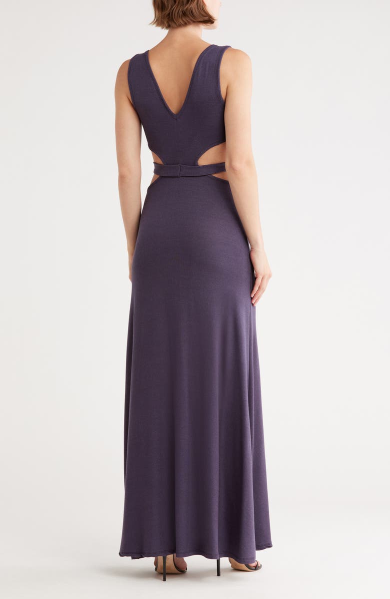 GO COUTURE Cutout Jersey Maxi Dress, Alternate, color, Deja Blue