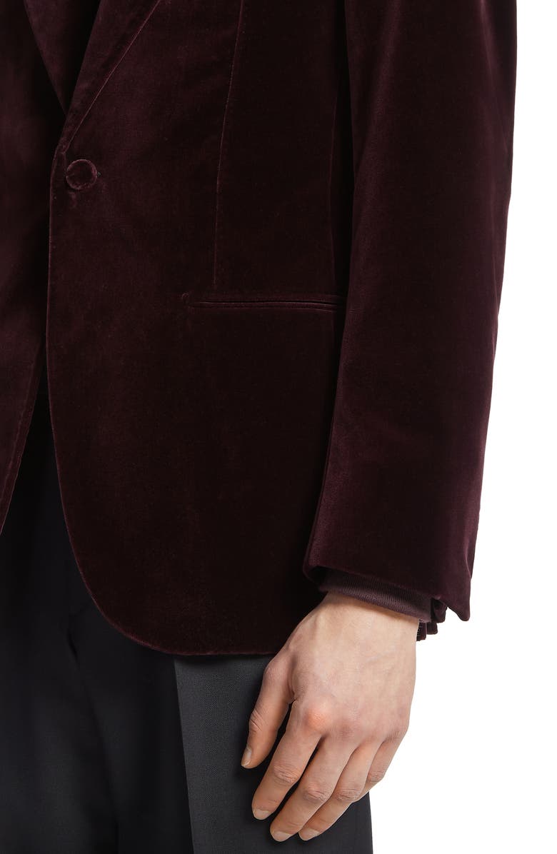 ZEGNA Couture Peak Lapel Velveteen Dinner Jacket, Alternate, color, 