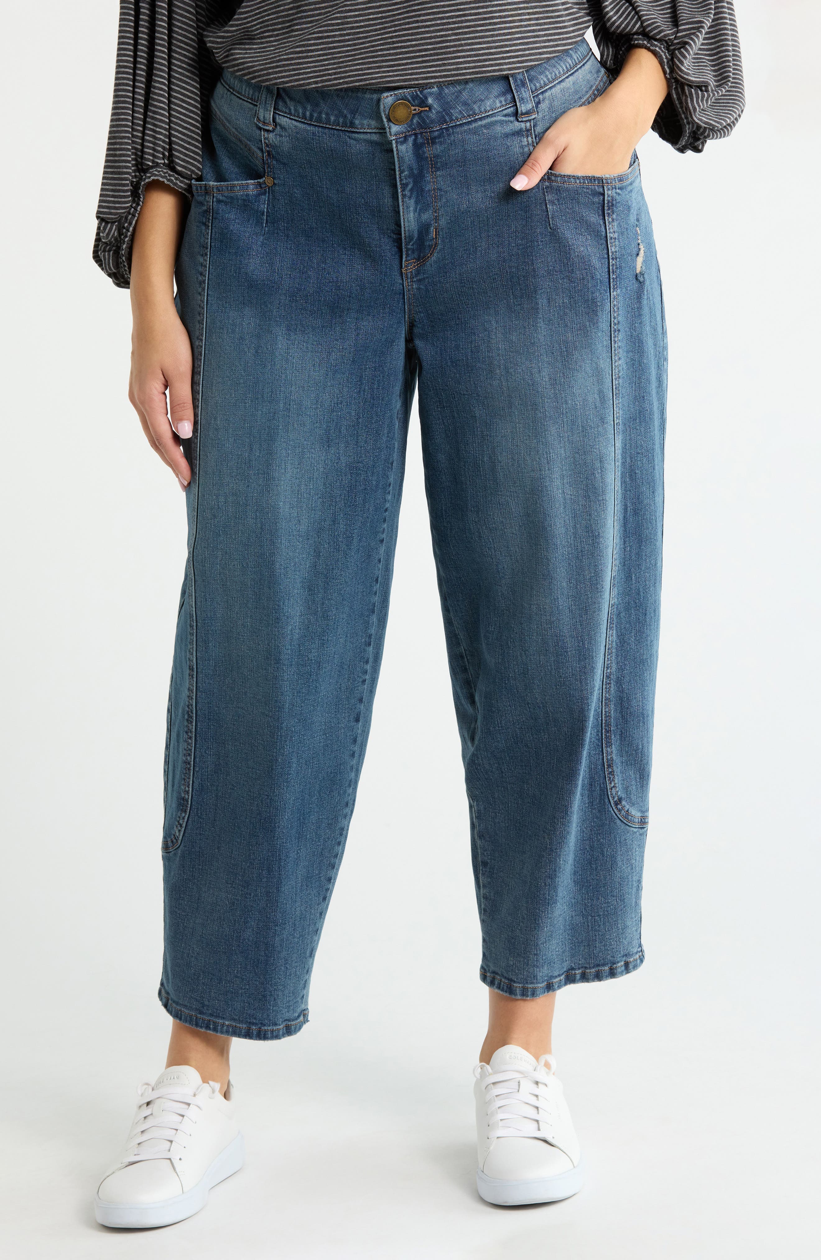 High Waist Ankle Barely Barrel Jeans