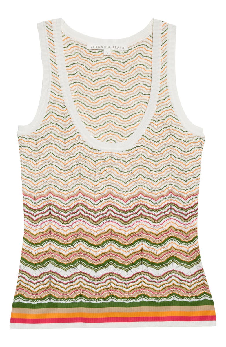 Veronica Beard Nabella Stripe Pointelle Sweater Tank, Alternate, color, 