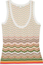 Veronica Beard Nabella Stripe Pointelle Sweater Tank