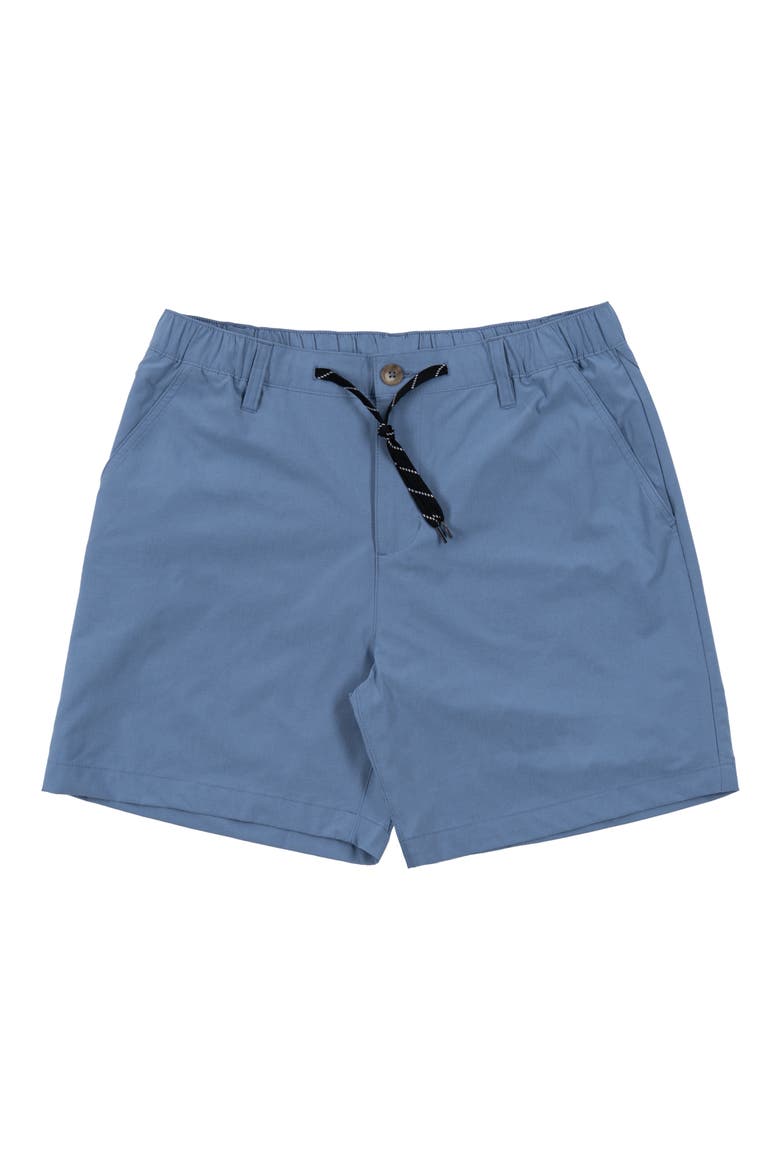 Zip Front Elastic Waist Performance Shorts, Main, color, DUSTY BLUE
