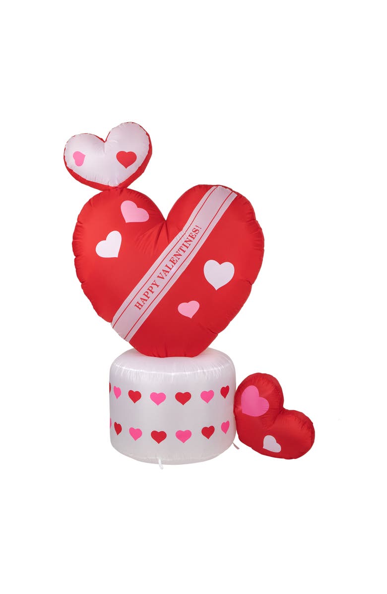 Northlight LED Lighted Inflatable Valentine's Day Rotating Heart Outdoor Decoration - 5', Main, color, Red