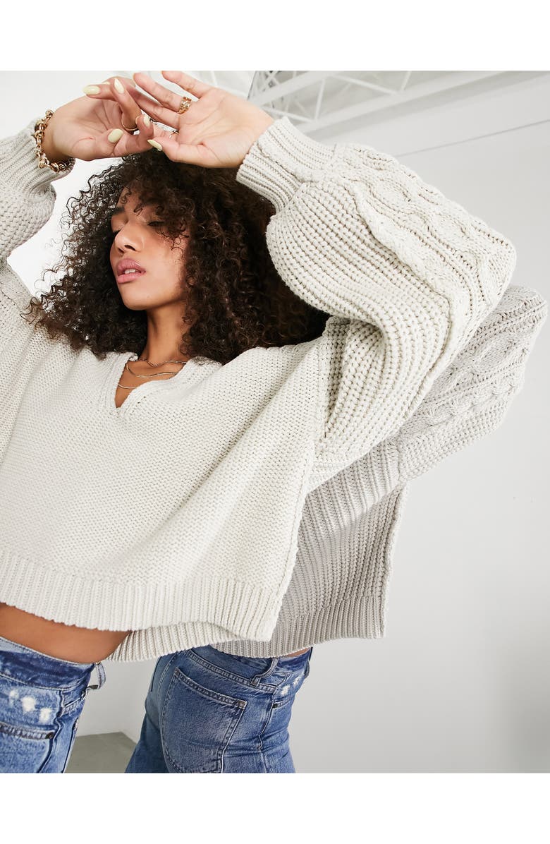 ASOS DESIGN Slouchy V-Neck Sweater, Main, color, 