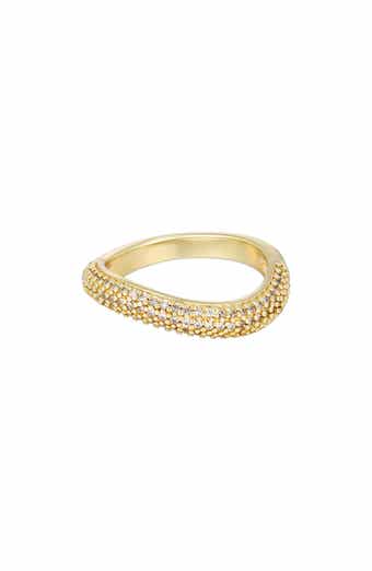 Pavé Cubic Zirconia Curved Chunky Band Ring